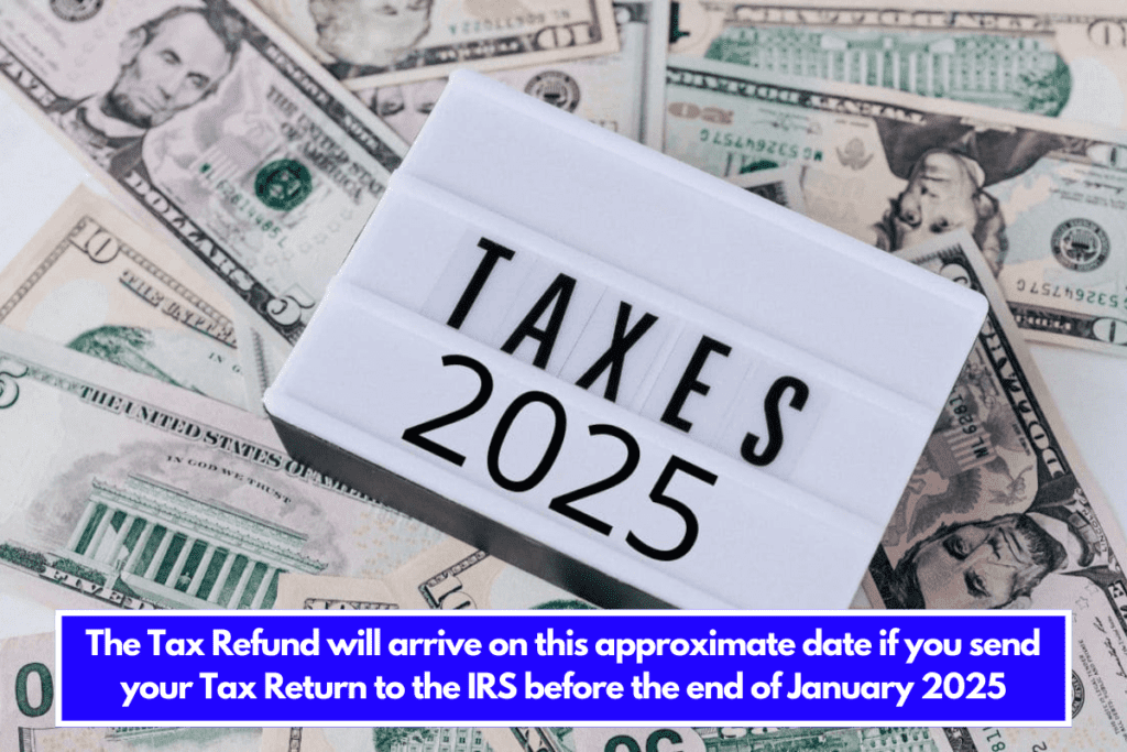 The Tax Refund will arrive on this approximate date if you send your