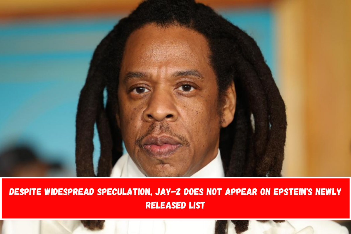 Despite widespread speculation, Jay-Z does not appear on Epstein's newly released list
