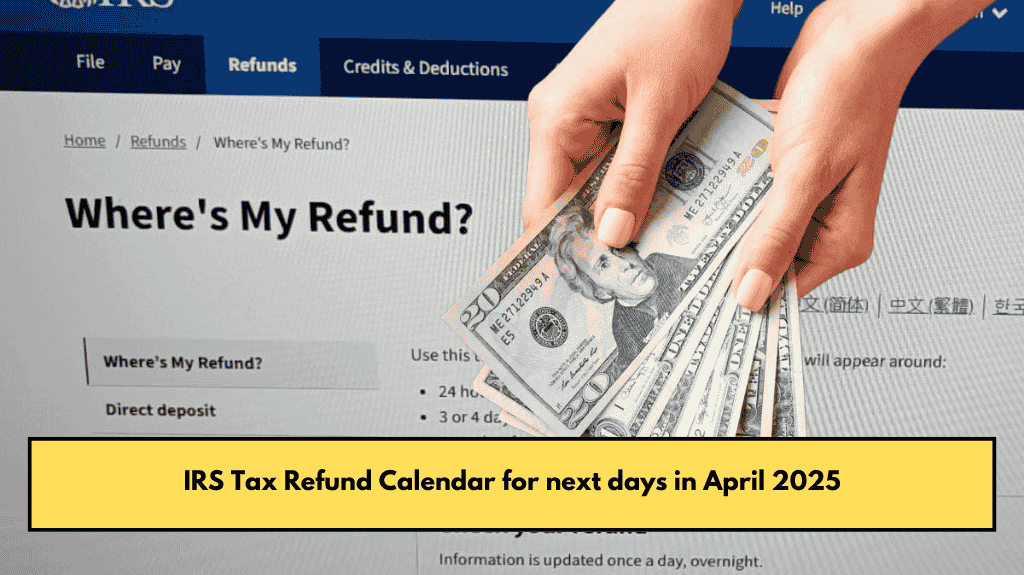 IRS Tax Refund Calendar for next days in April 2025