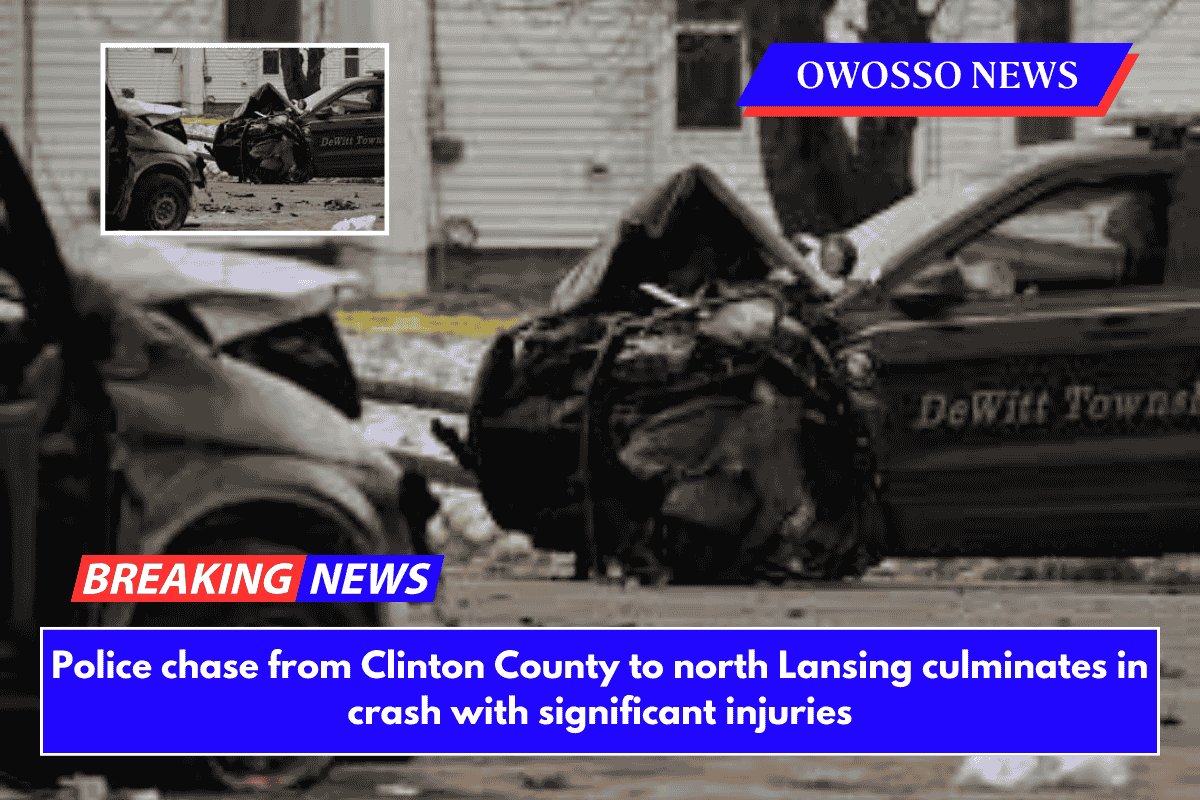 Police chase from Clinton County to north Lansing culminates in crash with significant injuries